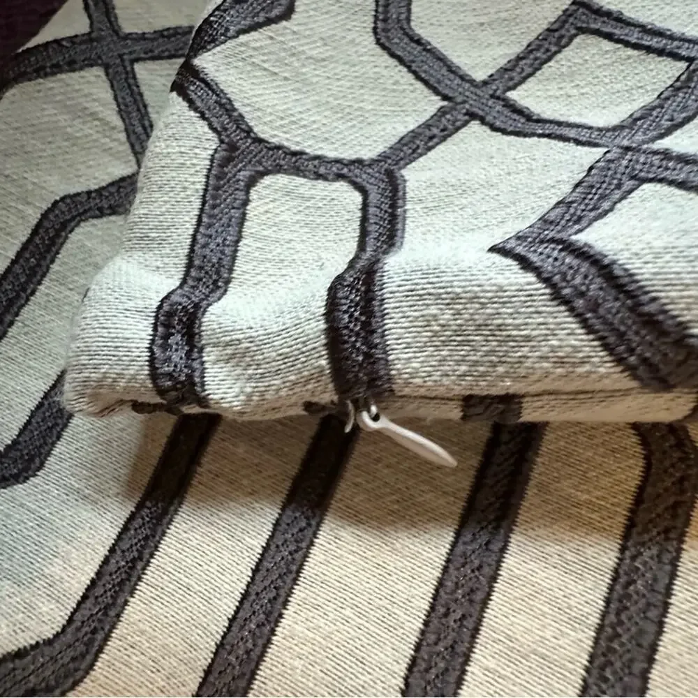 Rodeo Home Pillow Covers Lattice, Pair of 2 in Gray 19”x19”